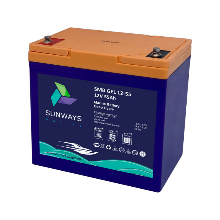 Аккумуляторная батарея Sunways Marine SMB GEL 12-55
